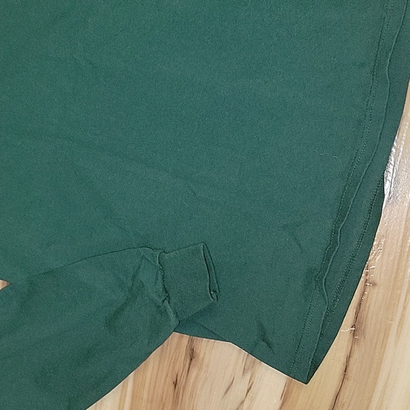 Men's Forest Green Mock Neck Long Sleeve Cotton Top - Picture 7 of 14